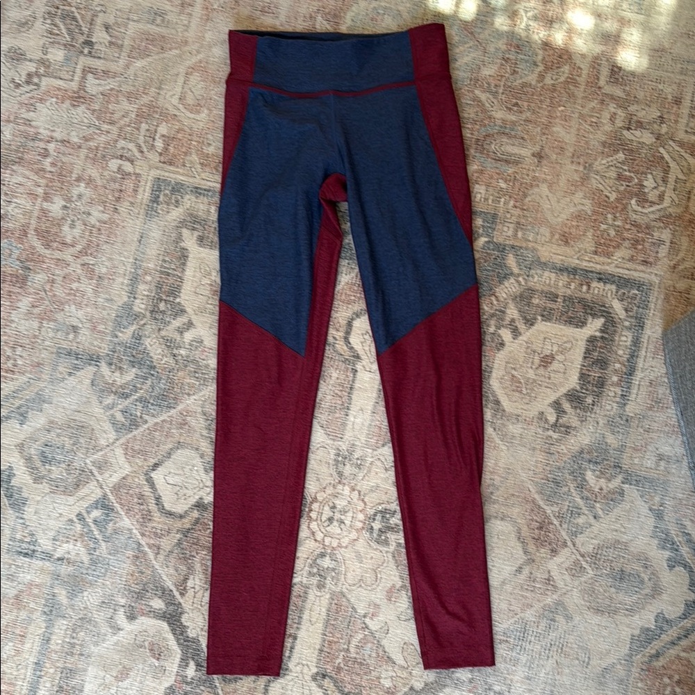Outdoor Voices Blue and Red Leggings High-Performance Stretch